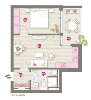 Grundriss 2-Zimmer-Wohnung