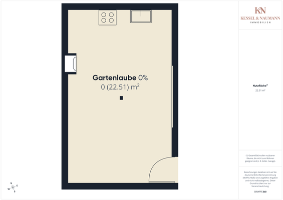 Grundriss Gartenlaube separates Grundstück