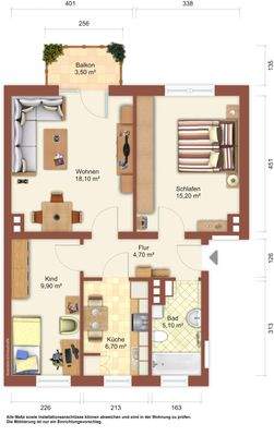 Grundriss Möblierungsvorschlag