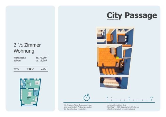 Plan Wohnung Top 7 - 2.OG 3D