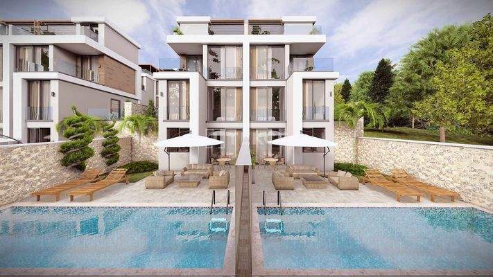 Villa with Pool in a Sea View Complex in Antalya Kalkan