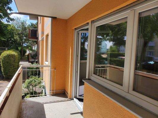 Blick auf überdachter Balkon