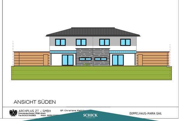 ANSICHT SÜDEN - Haus A & Haus B