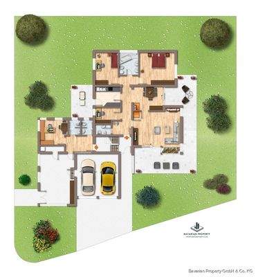 Grundriss Erdgeschoss (Gestaltungsbeispiel)