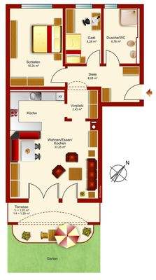 Grundriss der Wohnung