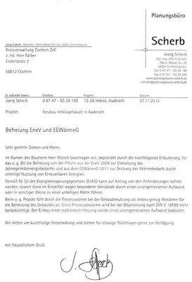 Befreiung EneV und EEWärmeG