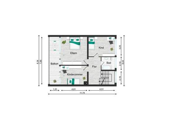 Obergeschoss Grundriss