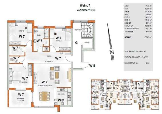 Grundriss mit Flächenangaben