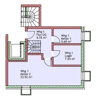 Grundriss Interner Keller Wohnung 1