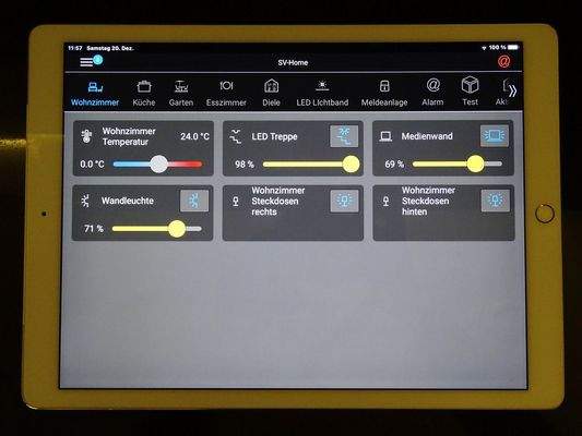 Steuerung der Haustechnik über Tablet