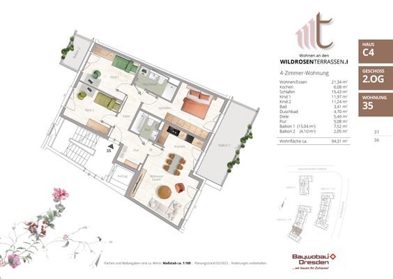 Grundriss Wohnung 35