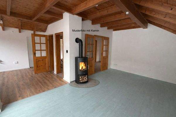 Musterfoto - Wohnzimmer mit Kaminofen