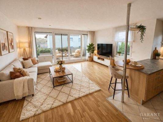 Wohnzimmer KI eingerichtet