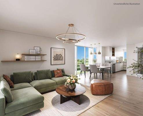 Var 1. Wohn-Essbereich Visualisierung