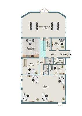 Büro mit Schulungsraum