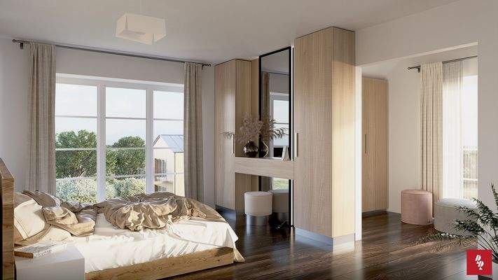 Visualisierung Schlafzimmer Wohnung 13