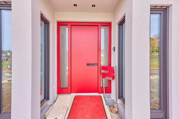 Haustür mit Fingerabdruck-Scanner