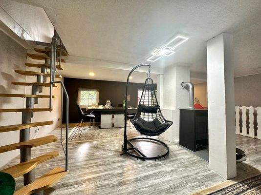 Wohnzimmer mit Kaminofen