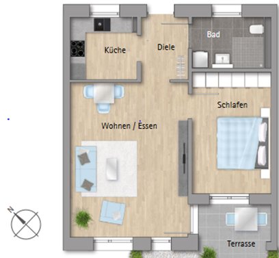 2 Zimmer Wohnung in Brigachtal