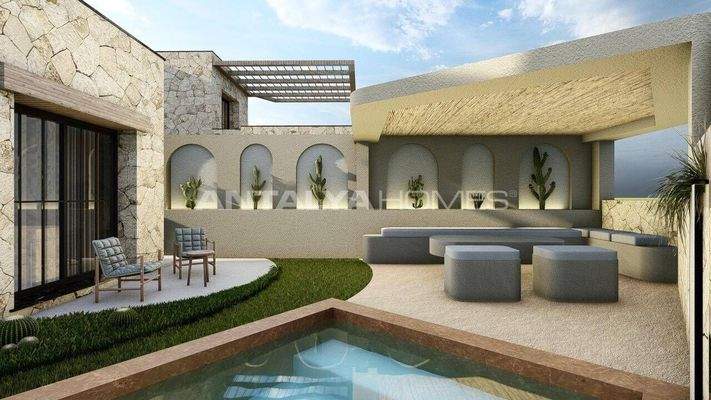 Detached Sea-View Houses with Private Pool in Bodrum Gumusluk