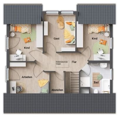 Dachgeschoss-6 Zimmer Variante