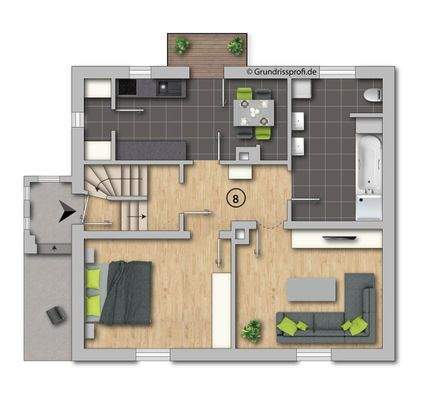 Kleines Wohnhaus Erdgeschoss