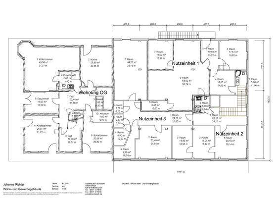 Grundriss OG Wohnen und Gewerbe