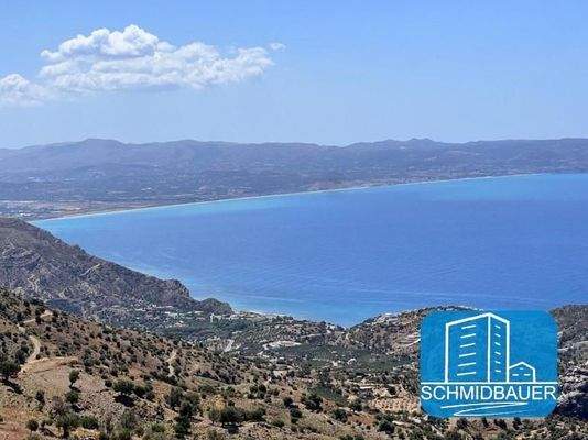 Kreta, Melambes: Grundstück mit herrlichem Meerblick auf das Libysche Meer zu verkaufen