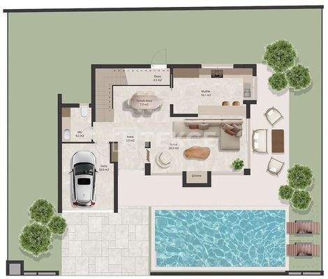 Duplex Villas with Private Pools in North Cyprus Girne