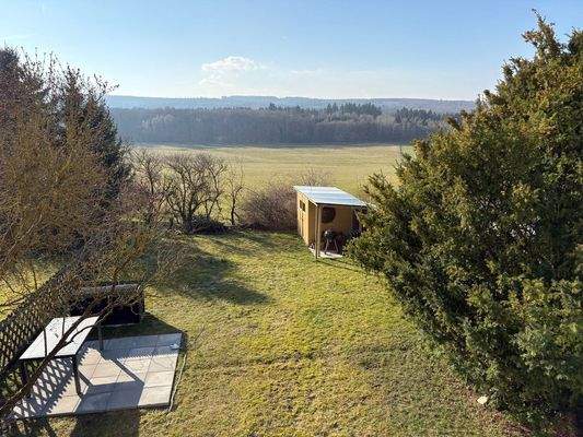 Blick vom Balkon der Erdgeschosswohnung