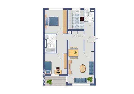 WE 44 Grundriss colouriert