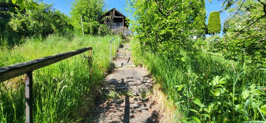 Treppenaufgang zum Gartenhaus