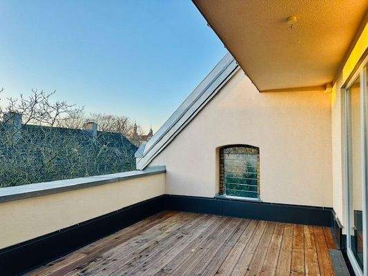 Blick auf die Dachterrasse