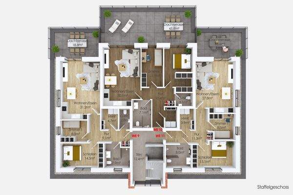 Grundriss Staffelgeschoss