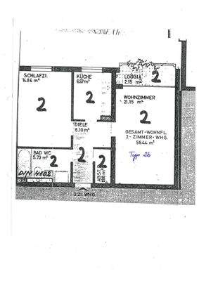 Wohnung Typ 2a, 2b, 3a-2