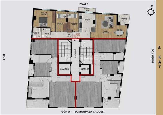 Flats on a Main Road near the Sea in Antalya Muratpaşa