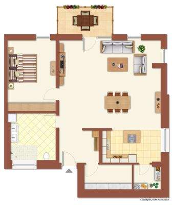 Wohnungsgrundriss 2-Zimmer