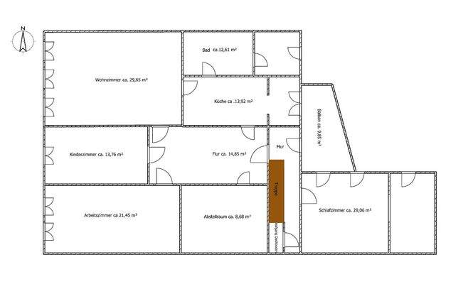 Grundriss Wohnung 1. OG
