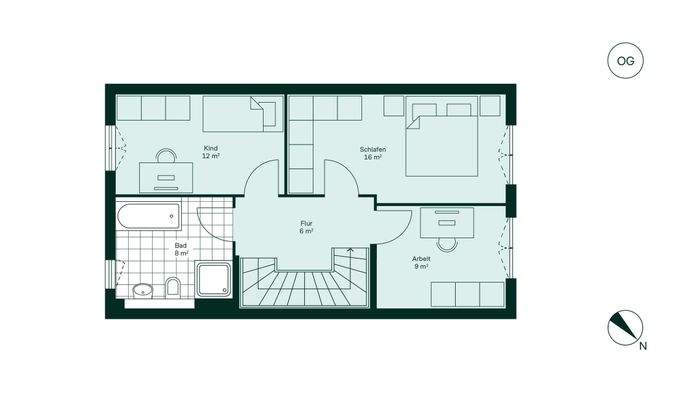 Komfortables Obergeschoss