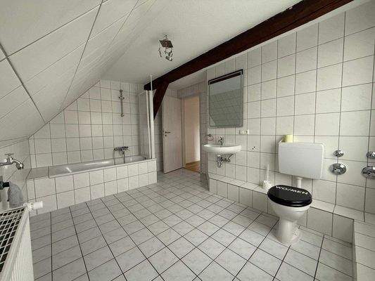 Badezimmer einer Wohnung im DG