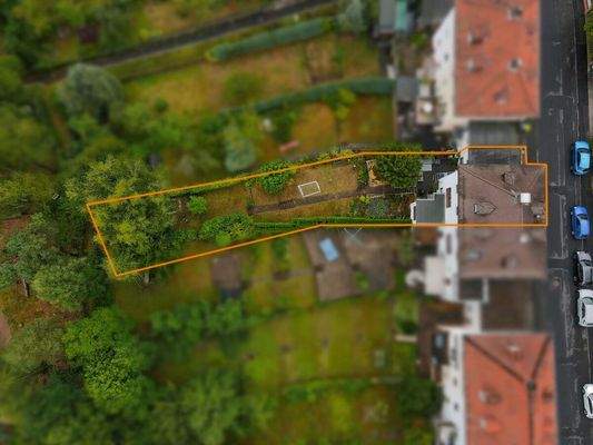 Luftaufnahme Draufsicht Markierung