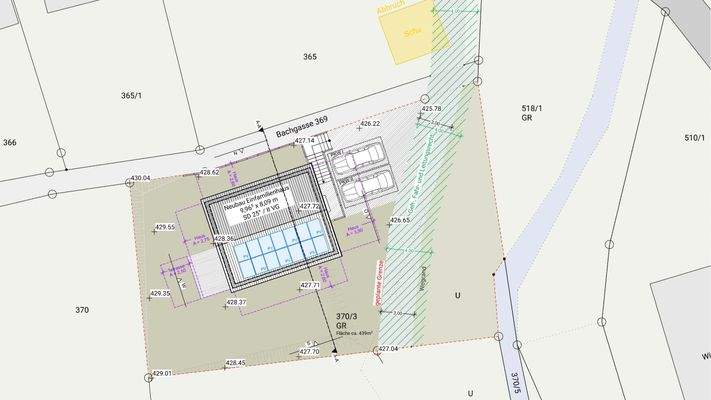 Freiflächenplan Bauvorhaben Mühlenweg, Öhningen