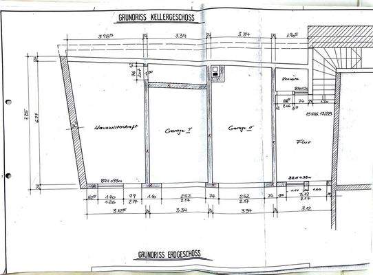 Grundriss Kellergeschoss Hinterhaus Garagen