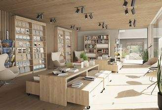 Innenvisualisierung Office_Bibliothek_Shop