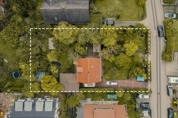 Drohnenansicht mit Markierung