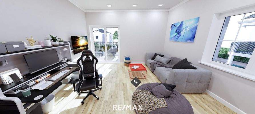 Visualisierung Ausblick auf Terrasse