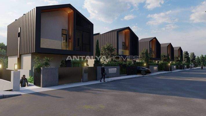 Detached Houses with Sea Views and Pools in Alanya Tepe