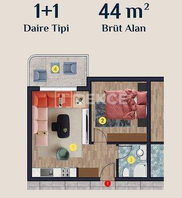 Apartment within Complex with Security in Mamak Ankara