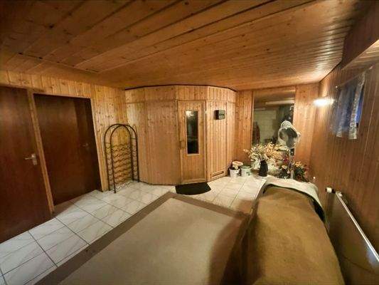 Saunabereich im Keller