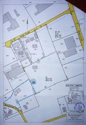 Rauhe Str. 14, Rees, amtl. Lageplan markierte Grenzen